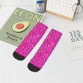 thumbnail image 5 of Uemuo Rose Red Glitter Printed Crew Socks, Moisture-Wicking Socks, Athletic Socks for Men Breathable Cushion Socks Casual Sport Socks for Running Traveling, 5 of 6