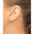 thumbnail image 3 of Sterling Silver Rhodium Diamond Heart Post Earrings (10 X 9) Made In India qdx289, 3 of 5