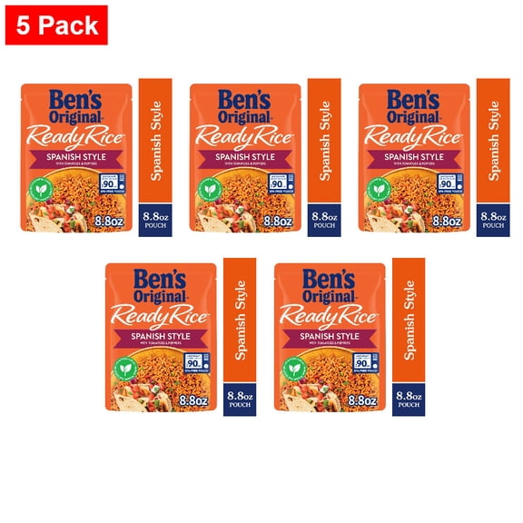 Bens Original Ready Rice Spanish Style Flavored Rice, Easy Dinner Side, 8.8 oz Pouch 8.8 oz - 5 Pack