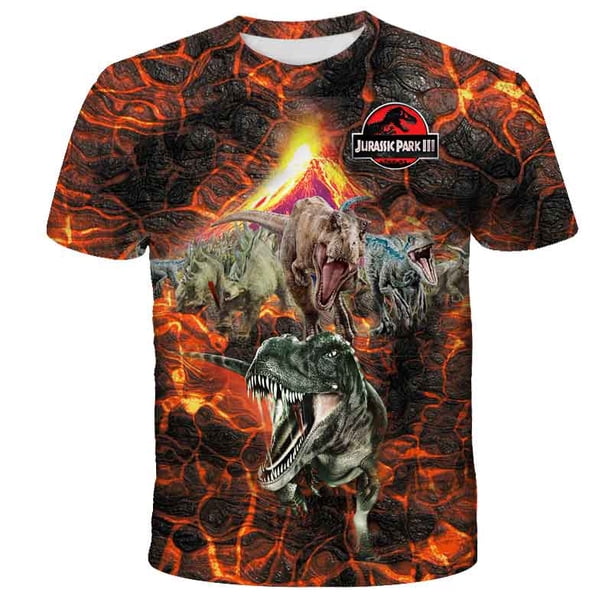 Children Dinosaur T-Shirts Boys Girls Cartoon 3D Tee Tops Kids Casual T Shirts Child Print TShirts 3-14 Years Old12T Gong Bohan LED