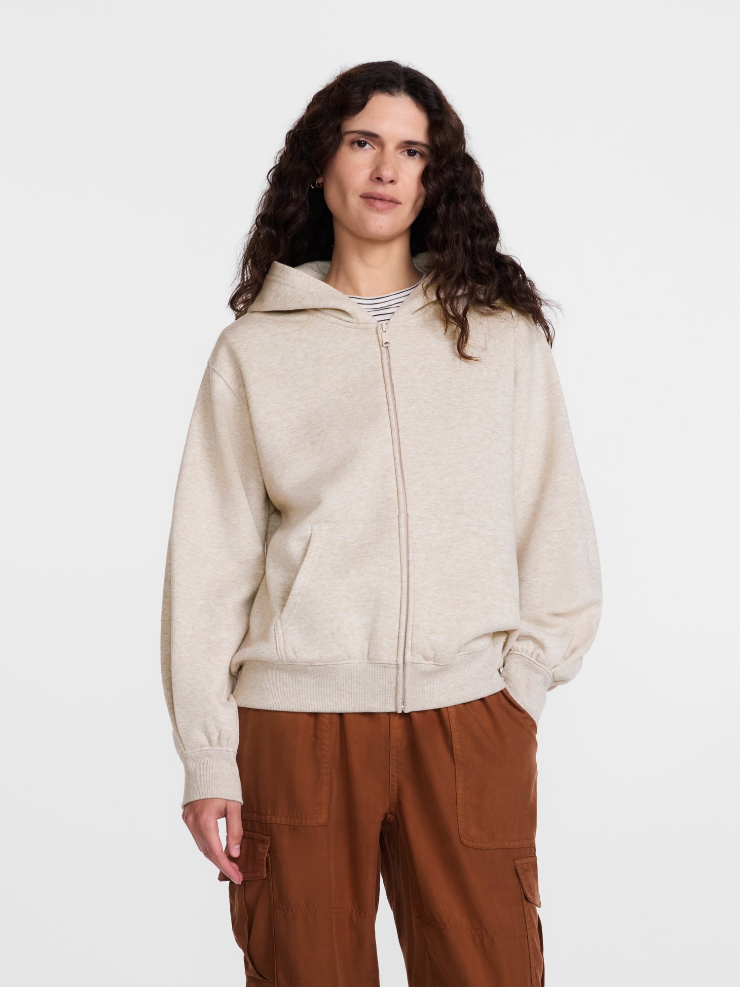 Scenario Women's and Women's Plus Zip Front Fleece Hoodie Jacket, Sizes XS-4X