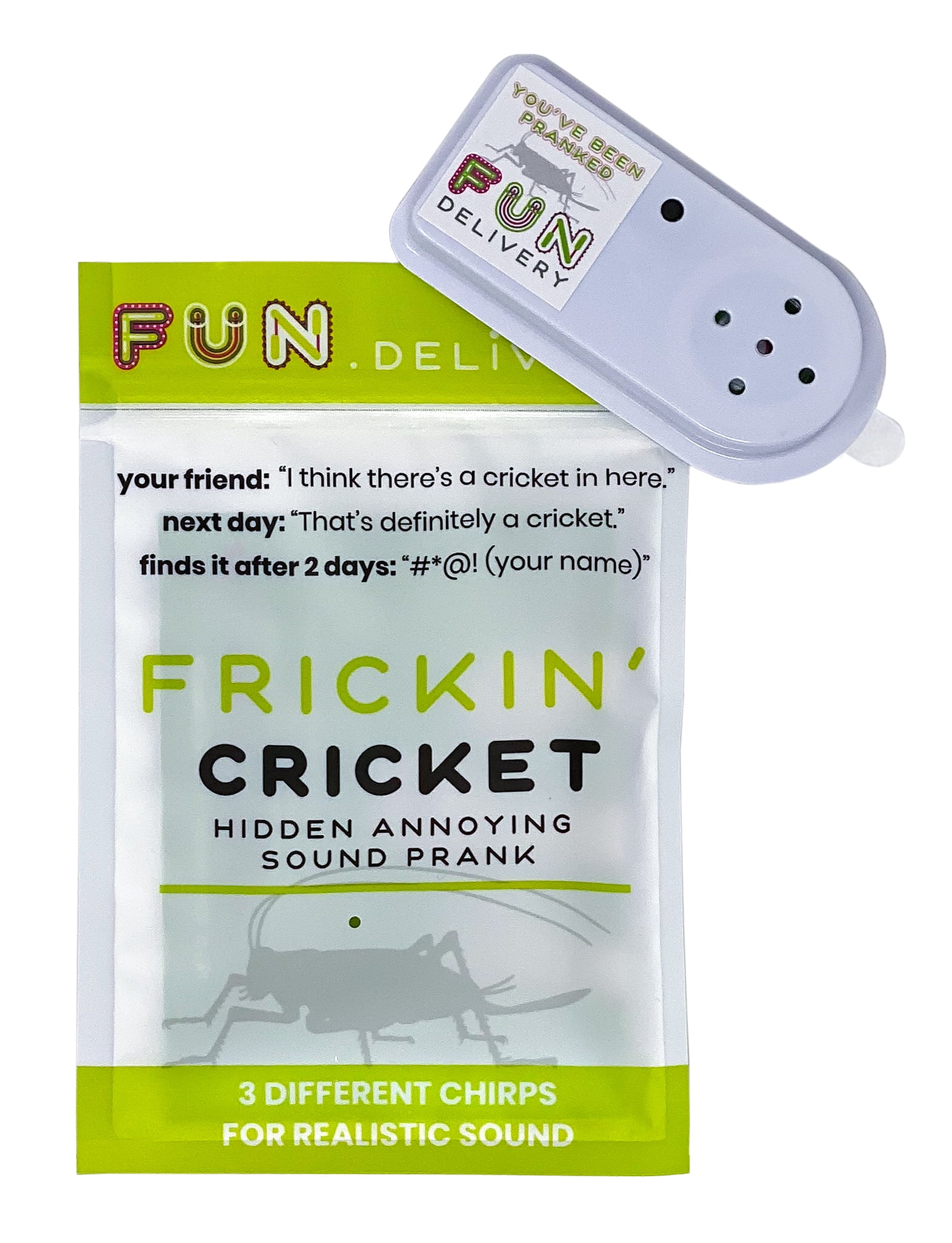 FUN.delivery Frickin' Cricket Hidden Annoying Chirping Joke Gag Prank