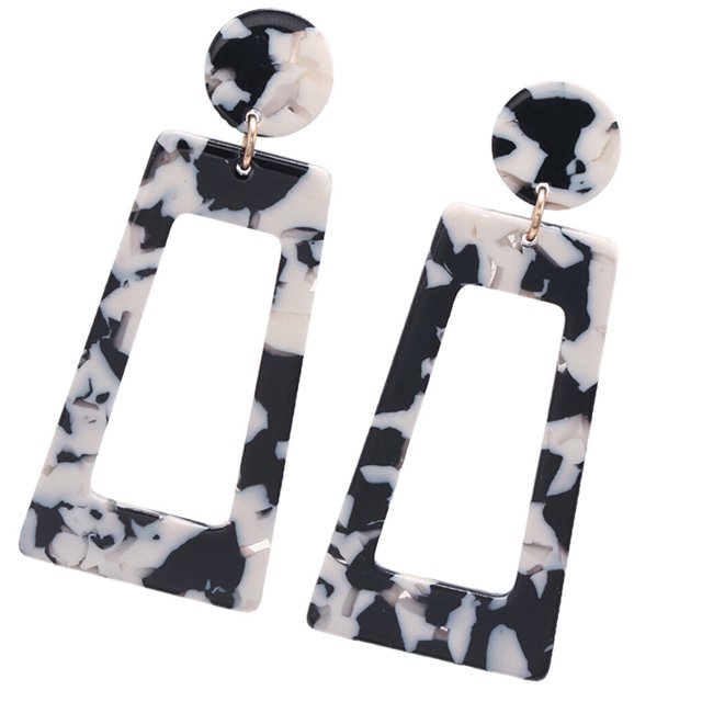 sweethay 1 par de pendientes cuadrados con estampado de leopardo, joyería redonda Universal de moda, recuerdos de fiesta, accesorios de moda, Type10 NO10