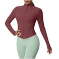 thumbnail image 2 of Neewe Seamless Long Sleeve Shirts for Women Waist Length - Workout Athletic Running Gym Yoga Tops Crewneck Breathable, 2 of 7