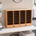 thumbnail image 6 of Safco Medium Oak Wood Adjustable 32 Compartment File Organizer with Drawer, 6 of 6