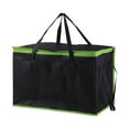 thumbnail image 3 of Bolsa térmica para entrega de pizza, impermeable, de gran capacidad, para compras de comestibles Borde verde negro, 3 of 9