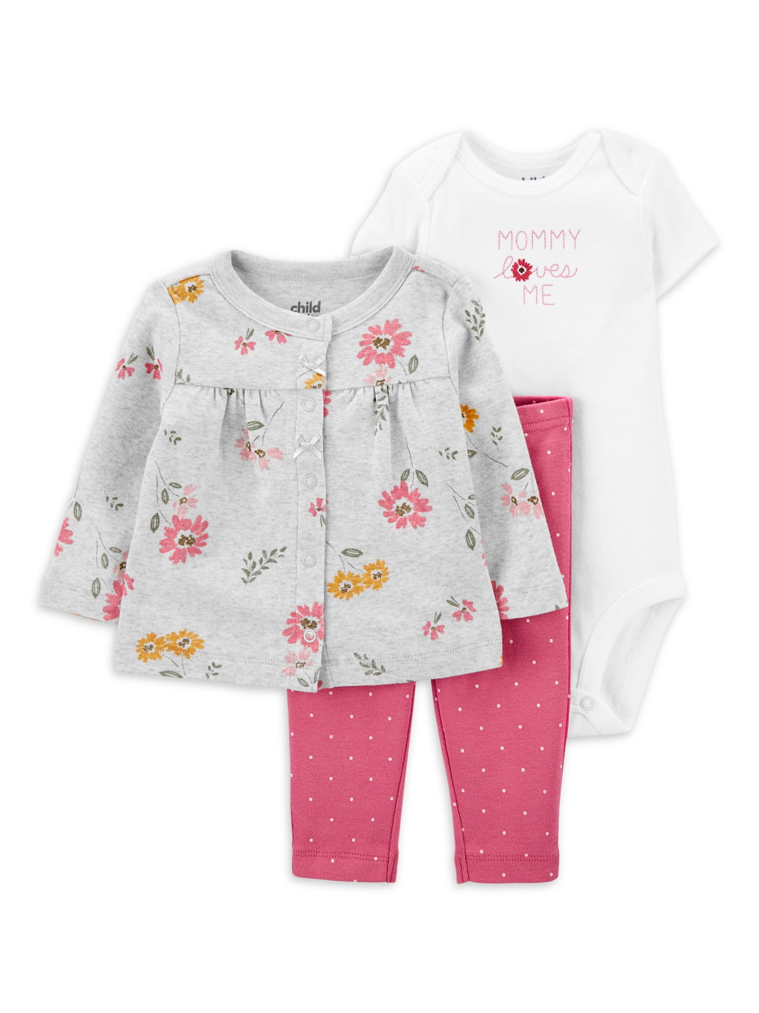 Carter's Child of Mine Baby Girls Take Me Home Floral Cardigan Set, Sizes Preemie-9 Months