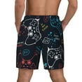 thumbnail image 2 of Lsque Mens Swim Trunks Joystick Gamepad Pattern - Bathing Suit Compression Liner - Beach Swim Shorts Swimwear - (S-3XL) - Stretch Quick Dry -Small, 2 of 9