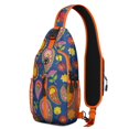 thumbnail image 1 of Geometric Paisley Crossbody Backpack – Vintage Boho Sling Bag, Lightweight Anti-Theft Travel Daypack with Adjustable Strap & Multi-Pocket Design, 1 of 5