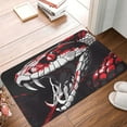 thumbnail image 2 of Salouo Fierce Red Viper Graphic Art Pattern Outdoor Indoor Sturdy Doormats 16’’×24’’, Anti Fatigue Soft Flannel Thick Door Mat,Non-Slip Rectangle Rug Cushion, 2 of 7