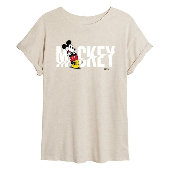 Disney - Mickey Name Glitch - Juniors Ideal T-Shirt