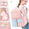 thumbnail image 2 of School Backpack for Girls, Big Capacity Primary School Rucksack Bag, Children Casual Daypack for Teen Girl big size pink 1, 2 of 3