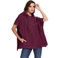 thumbnail image 4 of Sweat à Capuche Oversize à Manches Courtes pour Femmes avec Fentes Latérales, 4 of 5