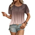 thumbnail image 4 of Scyoekwg Womens Short Sleeve Shirts Cute T Shirts Ladies Blouses Dressy Casual Trendy Going Out Tops Loose Womens Summer Fashion Short Sleeve, 4 of 7