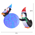 thumbnail image 3 of Occasions Christmas 6 Foot Inflatable Penguins With Swirling Lights, 3 of 5
