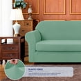 thumbnail image 6 of Subrtex Stretch 2-Piece Textured Grid Sofa Slipcover Jacquard Non Slip Couch Cover (Dark Cyan, XL Sofa), 6 of 7