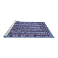 thumbnail image 2 of Ahgly Company Machine Washable Indoor Square Abstract Blue Modern Area Rugs, 7' Square, 2 of 4