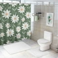 thumbnail image 6 of COMIO Shower Curtain You are My Sunshine Sage Green Sun Sunshine Daisy Flower Hearts White, 6 of 6