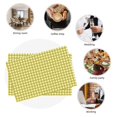 thumbnail image 6 of Rocae Yellow Checkboard Printed Heat Resistant Place Mats,Classic Hemstitch Cloth Fabric Placemats Imitation Linen Place Mat Table Mats 18x12 inch, 6 of 9