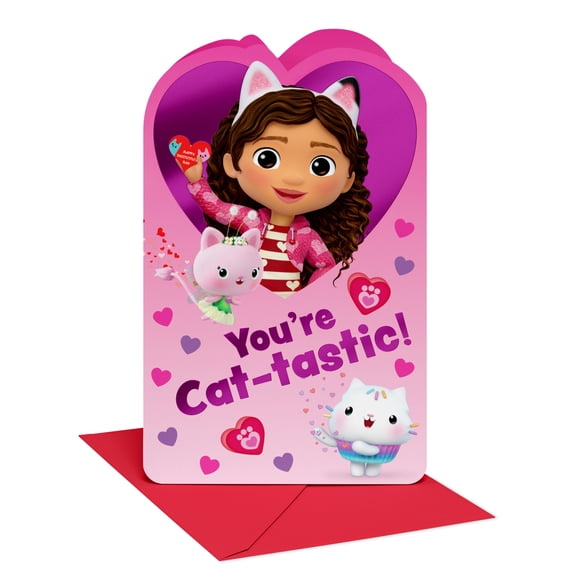 American Greetings Gabby's Dollhouse Valentine's Day Card for Kids (You're Cat-tastic!)