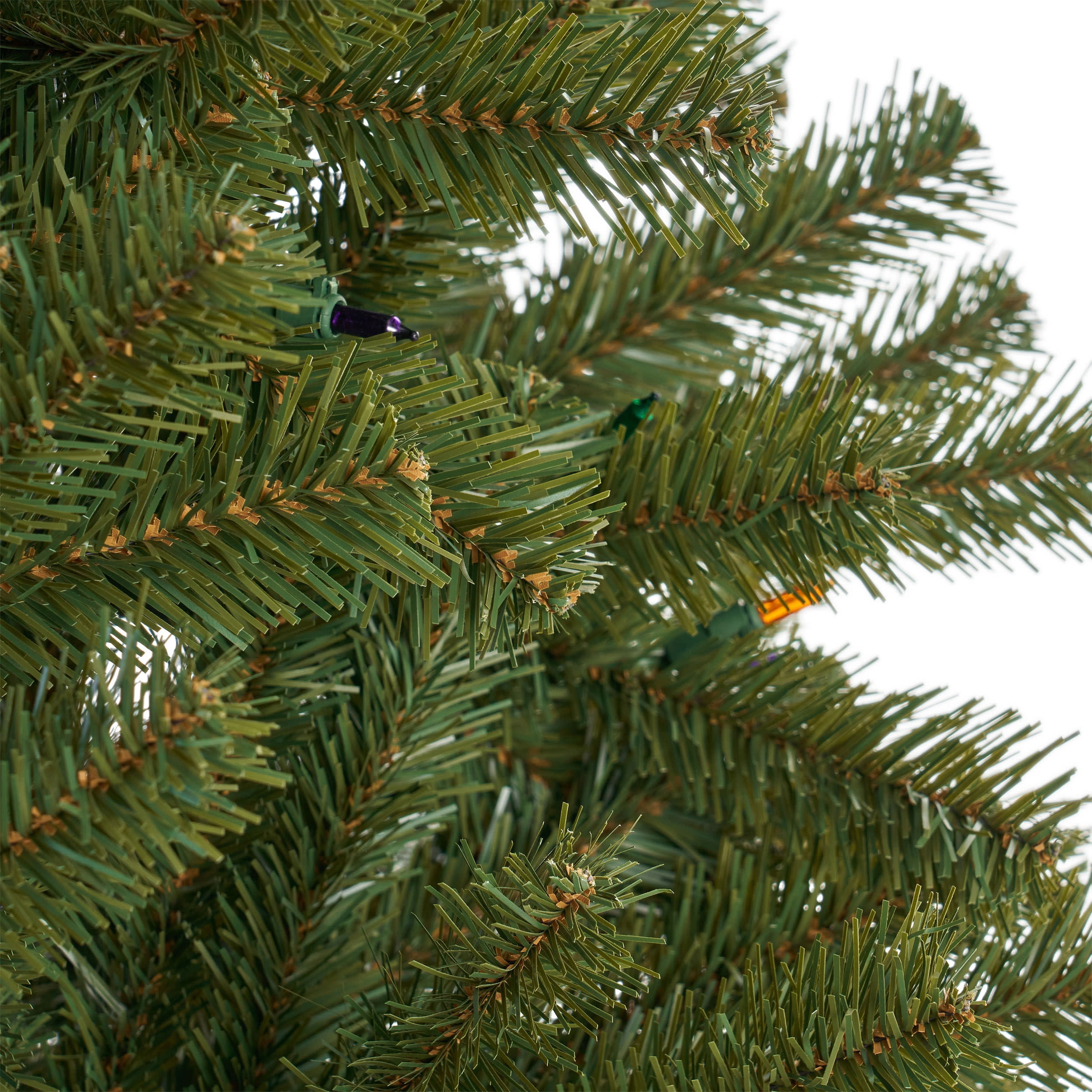 Noble House 7 Foot Artificial Noble Fir Christmas Tree, Green/Multicolored Lights