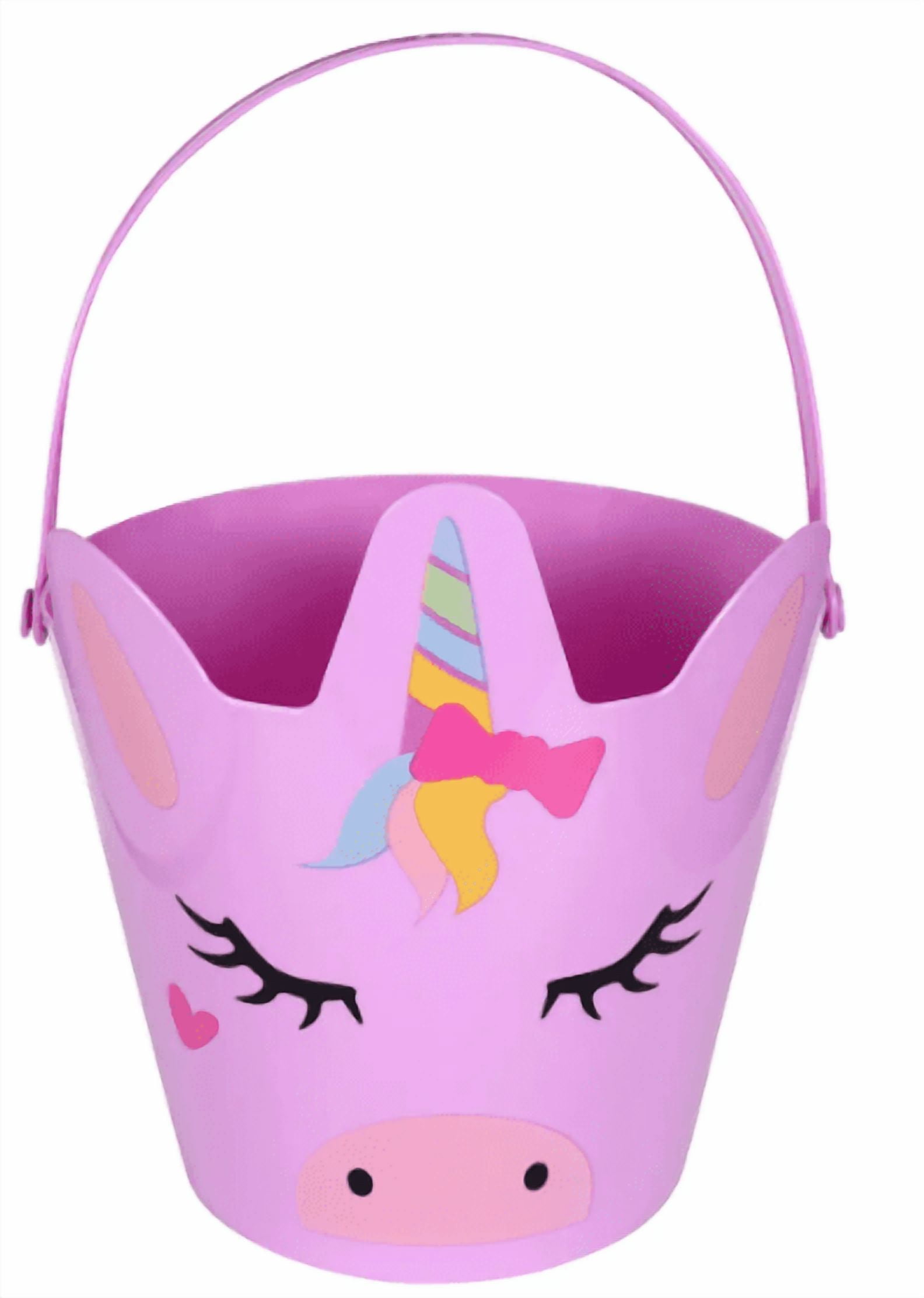 Unicorn Plastic Easter Magic Pails with Handles - Pink Purple White Majestic Unicorn Pails Parties Supplies Celebration Birthdays Holiday School Office Gifts Treats 3pk-