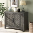thumbnail image 2 of Sideboard Buffet Table, Vintage Buffet Cabinet with Storage, Adjustable Shelf Wood Console Table, 2 Doors Small Hallway Entry Table, Gray Accent Cabinets for Living Room, Bedroom, 2 of 10