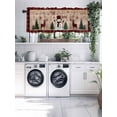 thumbnail image 5 of Red Black Plaid Christmas Kitchen Valances for Windows Snowflake Snowman Valance Curtains&nbsp; for Kitchen /Living Room/Bedroom/ Bathroom Decor, 54"x18 " ,Rod Pocket 1 Panel, Vintage Wood Texture, 5 of 7