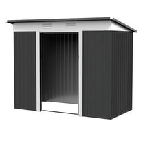 Metal Garden Shed 8x4 ft - Lockable Steel Storage Shed - Outdoor Tool Shed - Gray