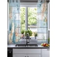 thumbnail image 2 of Blue Beach Coastal Sheer Curtains 54 Inch Length 2 Panels Set for Living Room/Bedroom, Summer Nautical Coral Shell Botanical Vintage Kitchen Curtains Grommet Curtains Window Treatments 42"x54"x2, 2 of 7