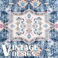 thumbnail image 4 of Softlife Ultra-Thin Chenille Vintage Area Rug Non Slip Washable Oriental Tribal Antique Carpet Home Decor Boho Style,4'x6',Blue, 4 of 8