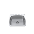 thumbnail image 1 of 20 inch Drop-in Kitchen Stainless Steel Sink 3 Hole with Strainer 7 inch Depth, 1 of 1