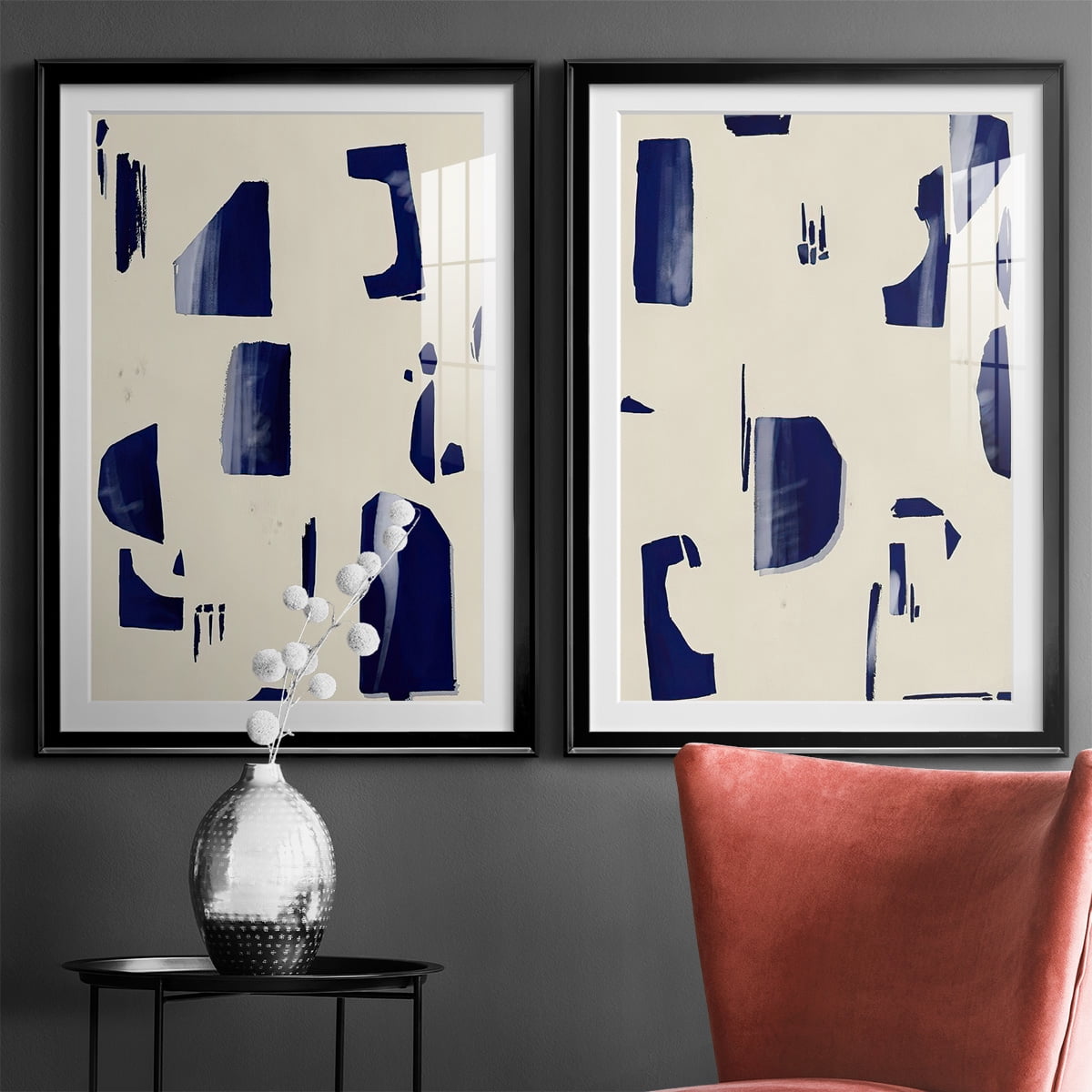 Wexford Home Fragment Abstraction I Premium Framed Print, 26.5" x 36.5" - Ready to Hang, Black (Set of 2)