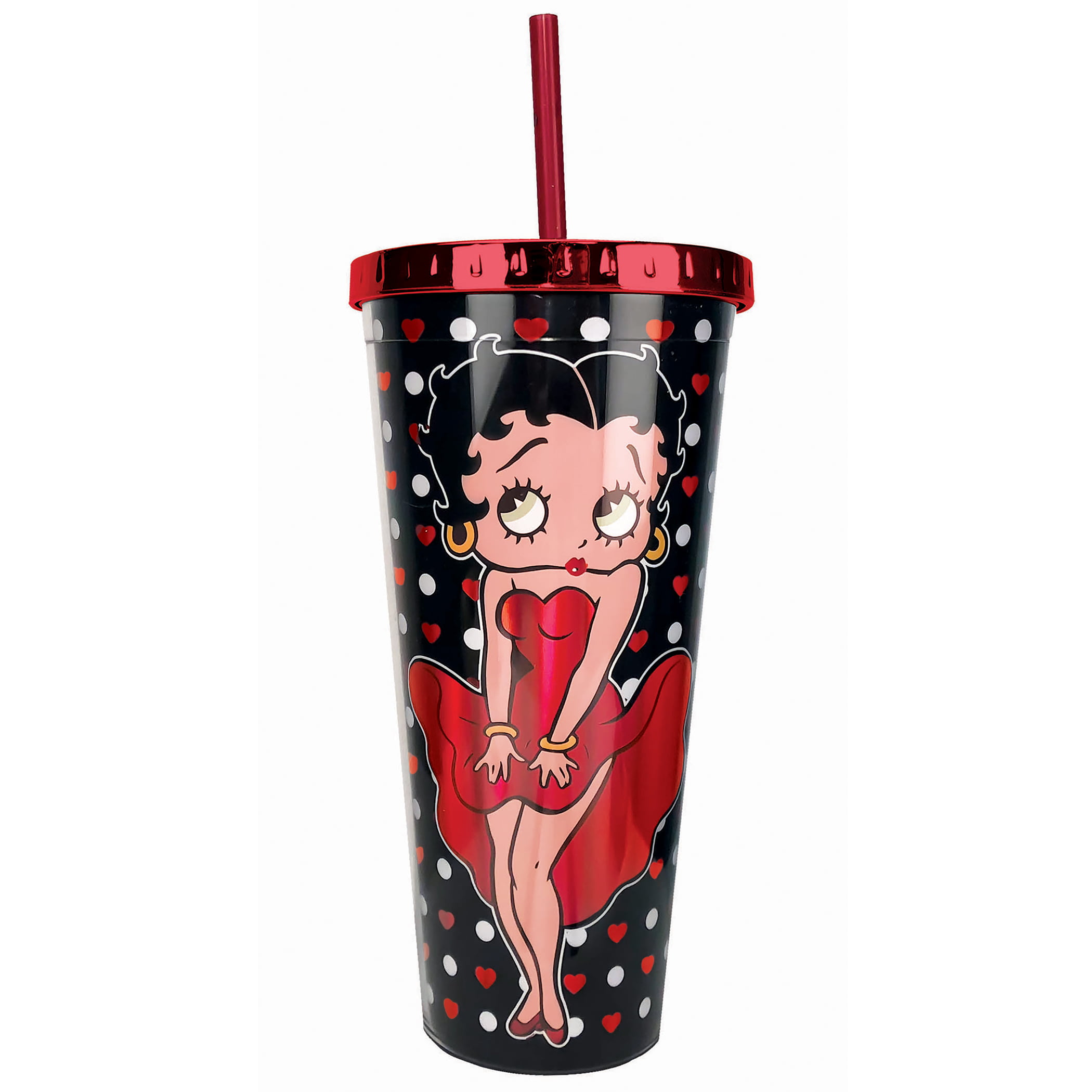 Betty Boop Double-Wall Insulated Tumbler with Straw 
