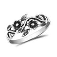 thumbnail image 1 of Blooming Wild Floral Vine Sterling Silver Band .925 Ring-11, 1 of 7