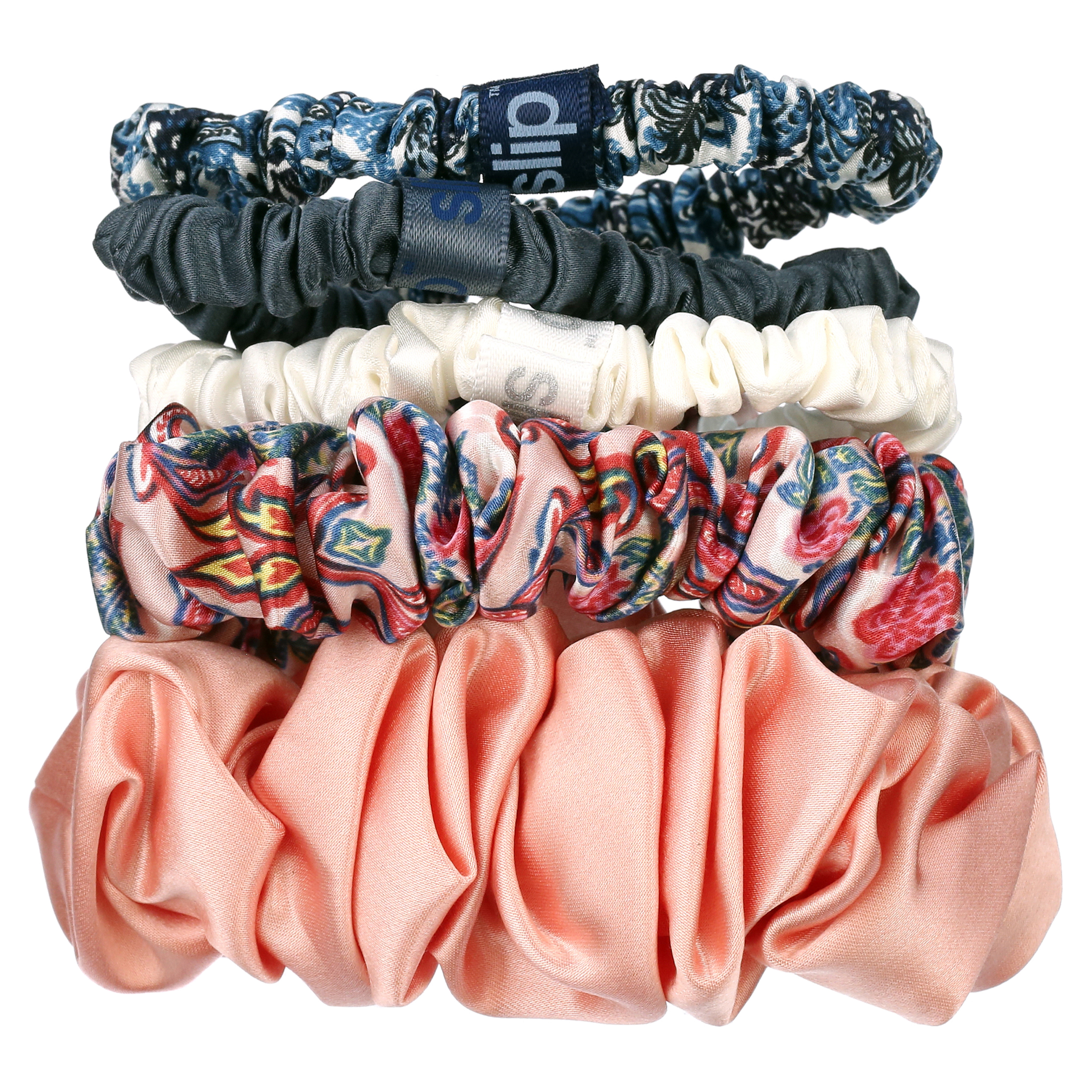 Slip Pure Silk Scrunchies Set - Abbey, 5 ct