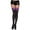 Black/Purple, variant on Music Legs Women's Opaque Thigh Highs with Satin Bow 4742-RED