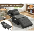 thumbnail image 4 of VANACC Sofa Bed, 4 in 1 Folding Bed with Adjustable Backrest, Convertible Sofa Bed- Sleeper Chair for Living Room, Apartment, Dark Grey Linen Couch, 4 of 8
