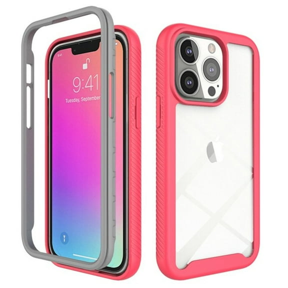 Transparent Hybrid Case for iPhone 13 Pro - Pink