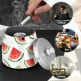 thumbnail image 4 of Yayeee Ashtray with Lid for Cigarette Smokeless Stainless Steel Home Ash Holder, Red Watermelon, 4 of 7