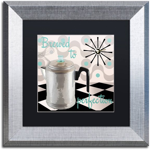 Trademark Fine Art "Fifties Kitchen V" Canvas Art by Color Bakery Black Matte, Silver Frame