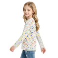 thumbnail image 3 of Abcomgle Girls Long Sleeve Tops 10-12 Crewneck Fall Tee for Girls Trendy Basic Top for Girls Trendy Floral Print Blouses for Girls, 3 of 5