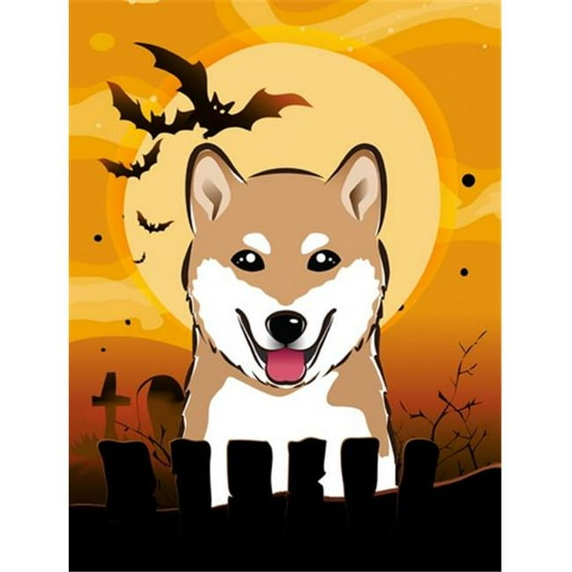 Carolines Treasures BB1783CHF Drapeau Shiba Inu Halloween Toile Taille Maison