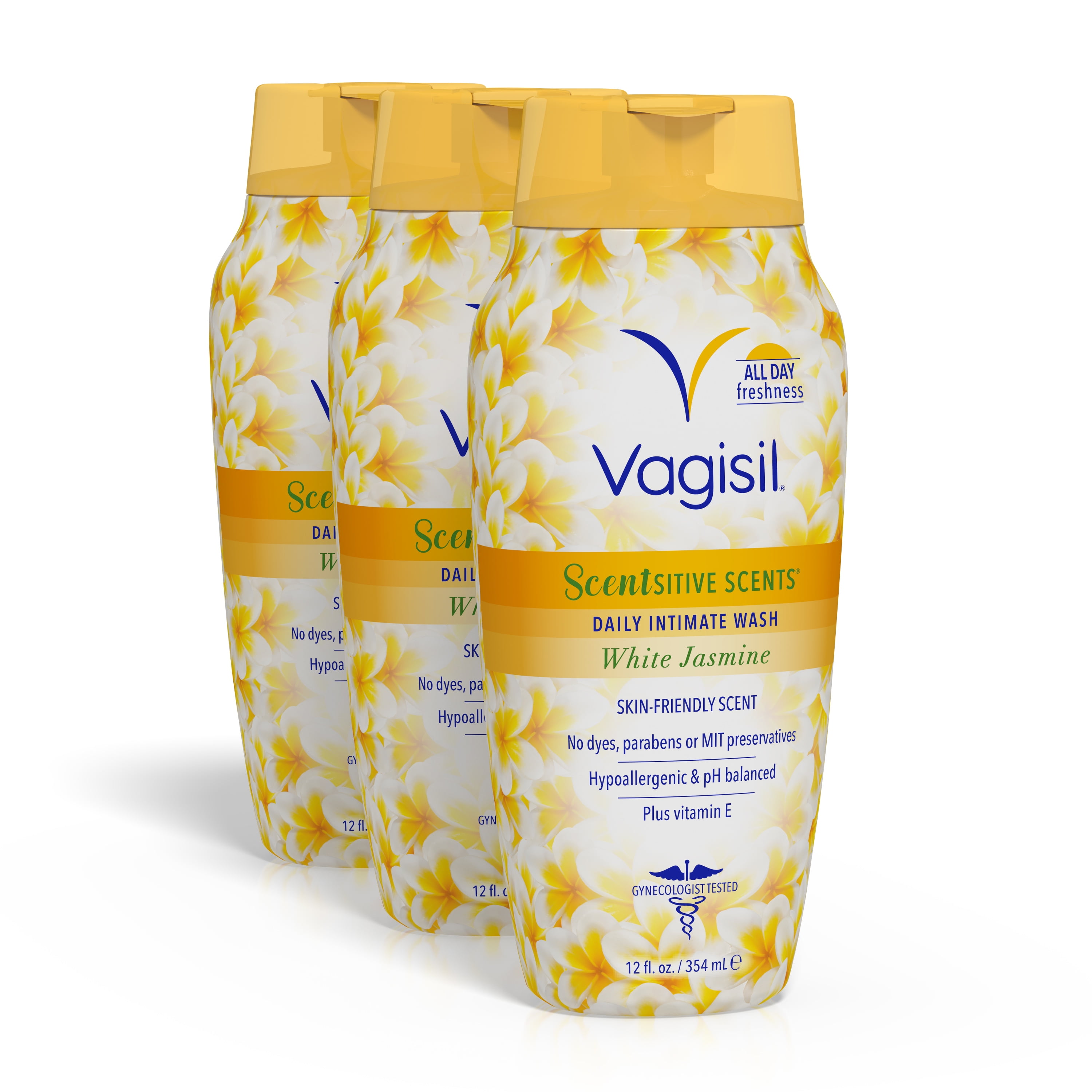 (3 pack) Vagisil Scentsitive Scents® Feminine Intimate Wash, pH‑Balanced,  Relaxing Vanilla Blush, 12 fl oz (3‑Pack)