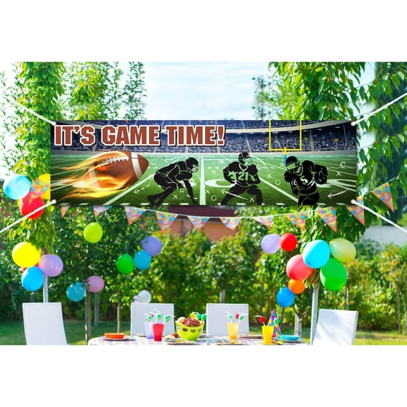 Football Party Banner Decoration Field Backdrop Sport Themed Background Hanging for Sport Baseball Themed Party Wall Door Sign Decor