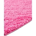 thumbnail image 3 of Unique Loom Solid Shag Collection Area Rug (5' 3" Round Taffy Pink), 3 of 7
