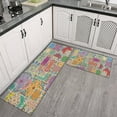 thumbnail image 3 of Bohemian Geometric Patterns Retro Kitchen Rugs and Mats Sets Of 2, Funny Kitchen Decoration Rubber Backing Non-Slip Absorbent Mats for Sink Waterproof Runner Rug for Laundry Room 17x30+17x48inch, 3 of 7