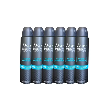 6 PK Dove Men + Care Clean Comfort Spray Deodorant & Antiperspirant 150ml/5oz