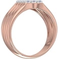 thumbnail image 2 of beryl_creation 1.32 Ct Round Cut White Diamond Wedding Engagement Cluster Pinky Ring 14K Rose Gold Plated 925 Sterling Silver For Men's -6.5, 2 of 3