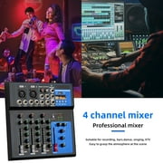 Depusheng FD4 Profeesional Audio Mixer with 4 Channels Portable DJ Mixing Console with USB Interface for Professional and Beginners